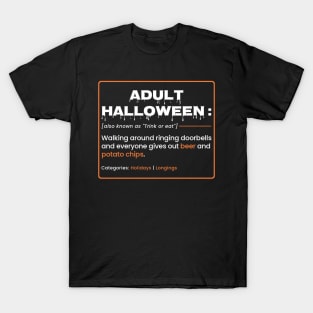 Adult Halloween Meaning - Dictionary Style T-Shirt